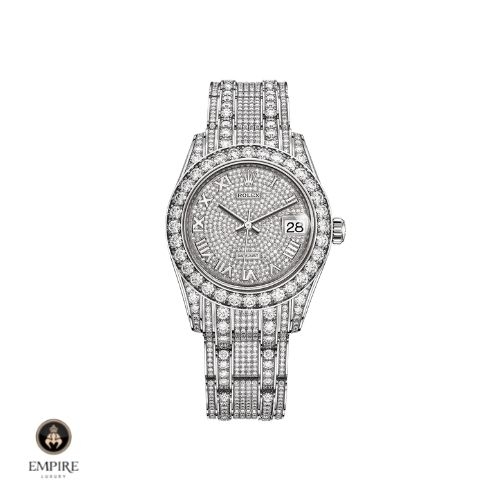 Đồng hồ Rolex Pearlmaster 34 81409rbr-0001 Mặt Số Kim Cương Dây Đeo Pearlmaster