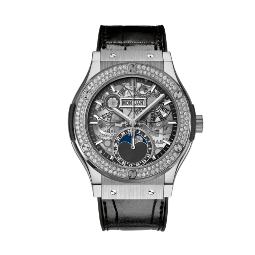 Đồng Hồ Hublot Classic Fusion Aerofusion Moonphase Titanium Diamonds 42mm 547.NX.0170.LR.1104