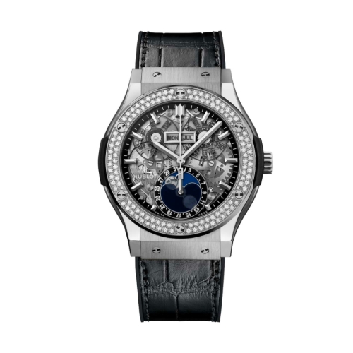 Đồng Hồ Hublot Classic Fusion Aerofusion Moonphase Titanium Diamonds 45mm 517.NX.0170.LR.1104
