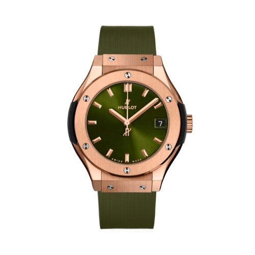 Đồng Hồ Hublot Classic Fusion King Gold Green 33mm 581.OX.8980.RX