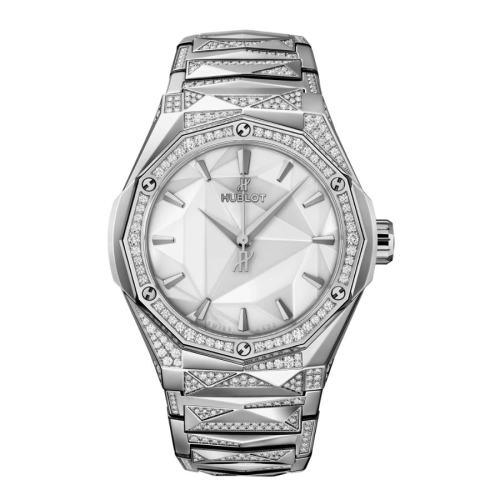 Đồng Hồ Hublot Classic Fusion Titanium Orlinski Bracelet Titanium White Alternative Pavé 40mm 550.NS.2200.NS.3804.ORL22