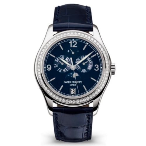 Đồng hồ Patek Philippe Complications Diamond Moon Phase 5147G-001 Mặt Số Xanh Navy 39mm