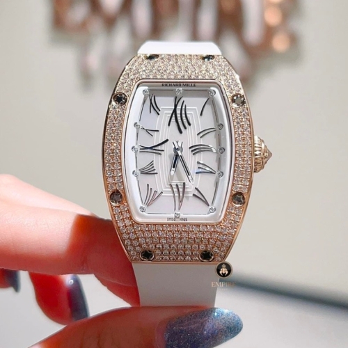 Richard Mille RM 007 Ladies Pearl Rose Gold Full Diamonds