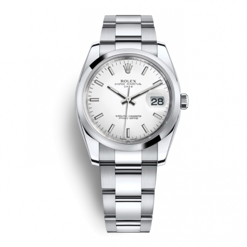 Đồng Hồ Rolex Datejust 34 115200-0008 Mặt Số Màu Trắng Dây Oyster