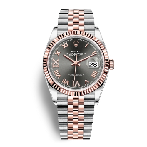 Đồng Hồ Rolex Datejust 36 Mặt Số Xám Cọc Số La Mã 126231-0023