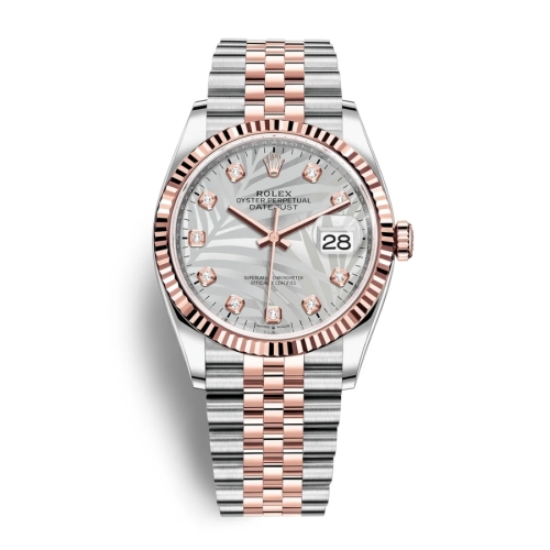 Đồng Hồ Rolex Datejust 36 Mặt Số Lá Cọ Bạc 126231-0037