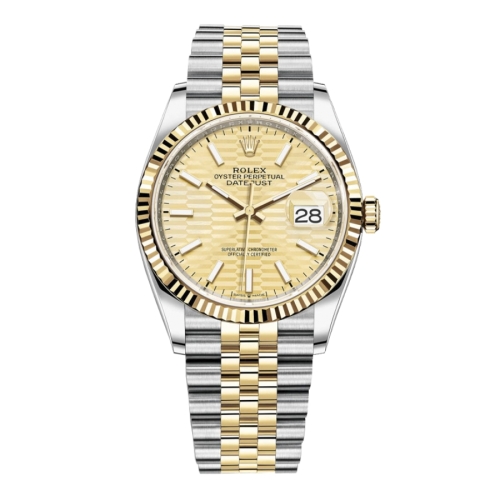 Đồng Hồ Rolex Datejust 36 Mặt Số Nếp Gấp Vàng 126233-0039