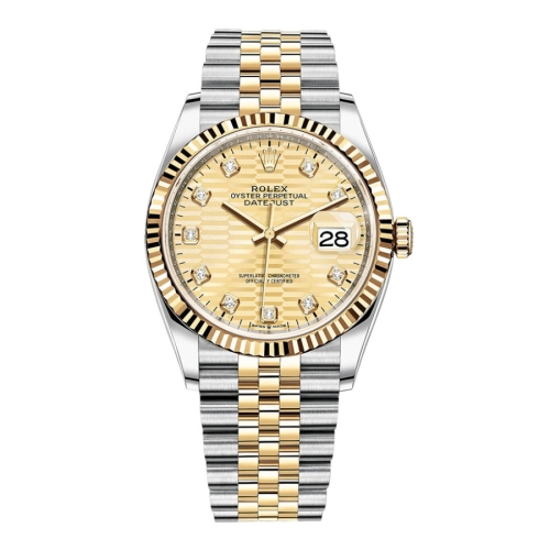 Đồng Hồ Rolex Datejust 36 Mặt Số Nếp Gấp Vàng 126233-0045