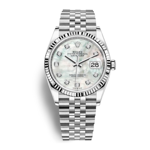 Đồng Hồ Rolex Datejust 36 Mặt Số Vỏ Trai Trắng 126234-0019