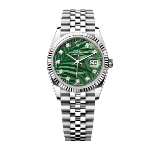 Đồng Hồ Rolex Datejust 36 Mặt Số Lá Cọ Xanh 126234-0055