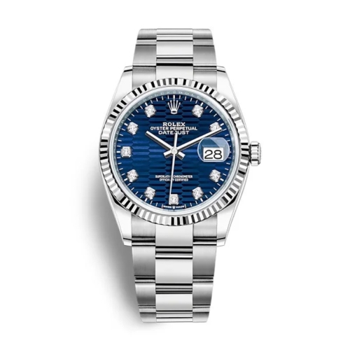 Đồng Hồ Rolex Datejust 36 126234-0058 Mặt Số Nếp Gấp Xanh Dương Đậm Dây Đeo Oyster Thép