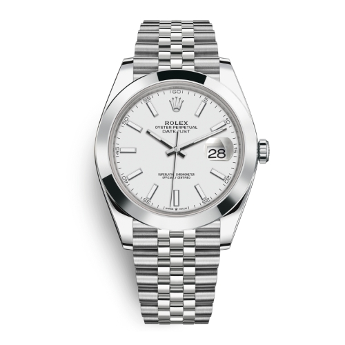 Đồng Hồ Rolex Datejust 41 126300-0006 Mặt Số Trắng Dây Đeo Jubilee