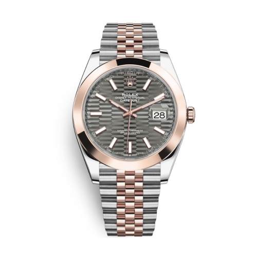 Đồng Hồ Rolex Datejust 41 126301-0020 Mặt Số Nếp Gấp Xám Đậm Dây Đeo Jubilee Thép Vàng Hồng