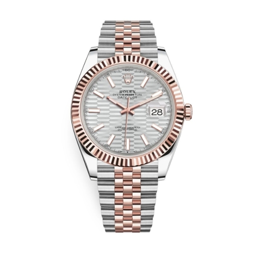 Đồng Hồ Rolex Datejust 41 Mặt Số Nếp Gấp Bạc 126331-0018