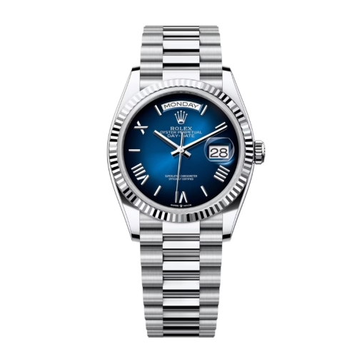 Đồng Hồ Rolex Day-Date 36 128236 Mặt Số Xanh Dương
