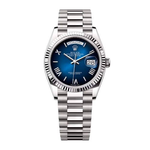 Đồng Hồ Rolex Day-Date 36 128239 Mặt Số Xanh Dương