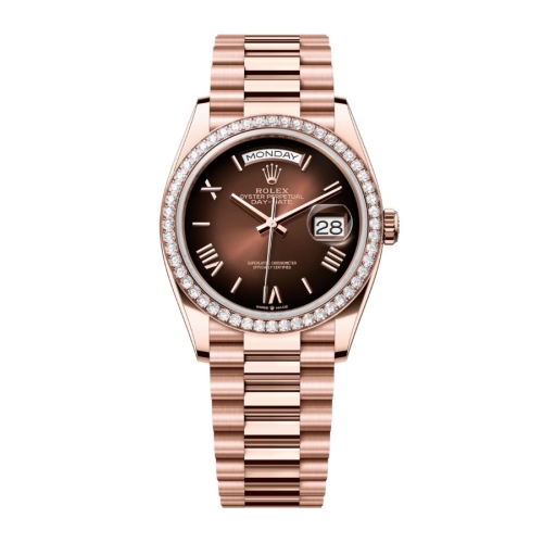Đồng Hồ Rolex Day-Date 36 128345RBR Mặt Số Nâu
