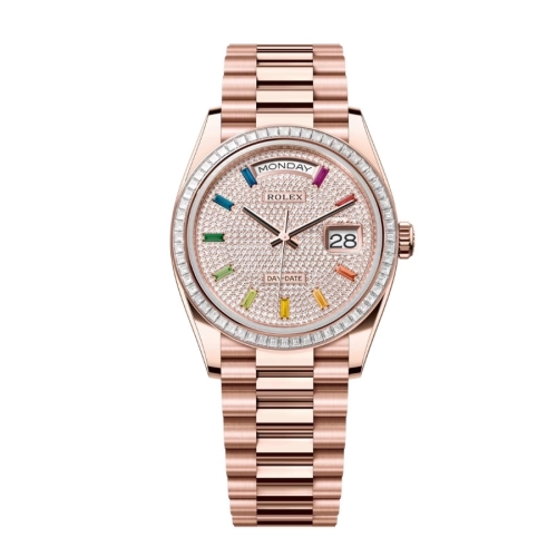 Đồng Hồ Rolex Day-Date 36 128395TBR Mặt Số Kim Cương