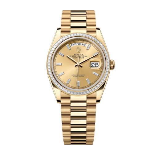 Đồng Hồ Rolex Day-Date 36 128398TBR Mặt Số Vàng