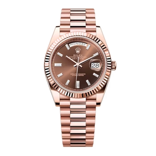 Đồng Hồ Rolex Day-Date 40 228235-0003 Nâu Chocolate Dây President Vàng Hồng