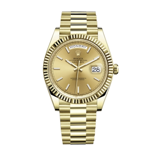 Đồng Hồ Rolex Daydate 40 228238-0003 Mặt Số Vàng Dây Đeo President Vàng Vàng