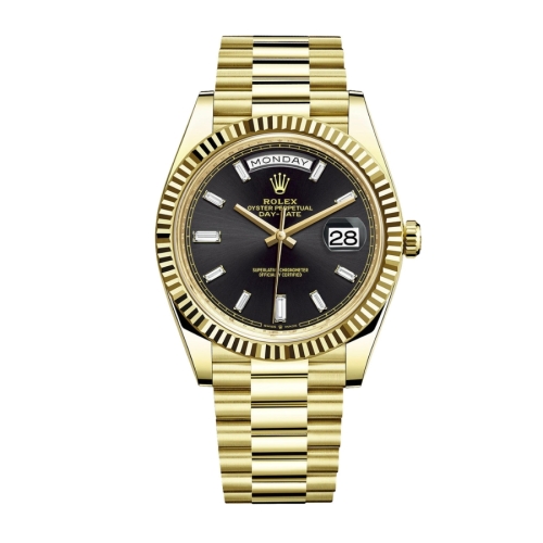 Đồng Hồ Rolex Day-Date 40 228238-0004 Mặt Số Đen Dây President Vàng Vàng
