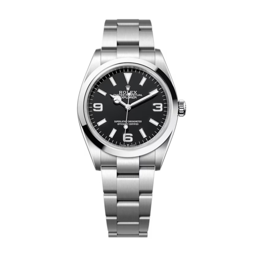 Đồng Hồ Rolex Explorer 36 124270-0001 Mặt Số Đen Dây Đeo Oyster Thép