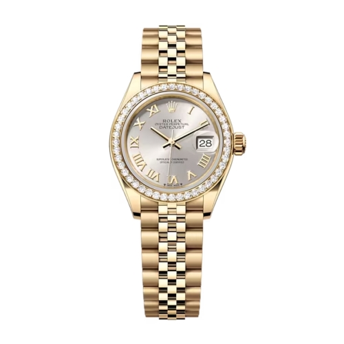 Đồng Hồ Rolex Lady-Datejust 28 279138rbr-0018 Mặt Số Bạc Dây Đeo Jubilee Vàng Vàng