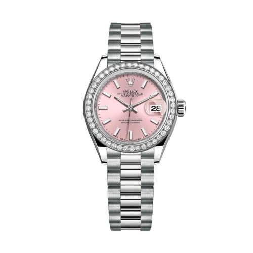 Đồng Hồ Rolex Lady-Datejust 28 279139RBR-0004 Mặt Số Hồng Dây Đeo President Vàng Trắng