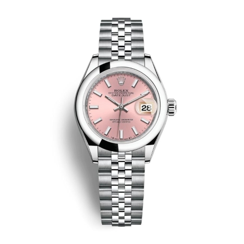 Đồng Hồ Rolex Lady-Datejust 28 279160-0001 Mặt Số Hồng Dây Đeo Jubilee Thép