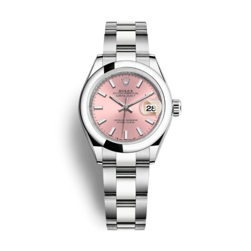 Đồng Hồ Rolex Lady-Datejust 28 279160-0002 Mặt Số Hồng Dây Đeo Oyster Thép