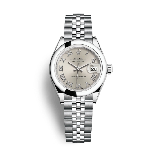 Đồng Hồ Rolex Lady-Datejust 28 279160-0007 Mặt Số Bạc Dây Đeo Jubilee Thép