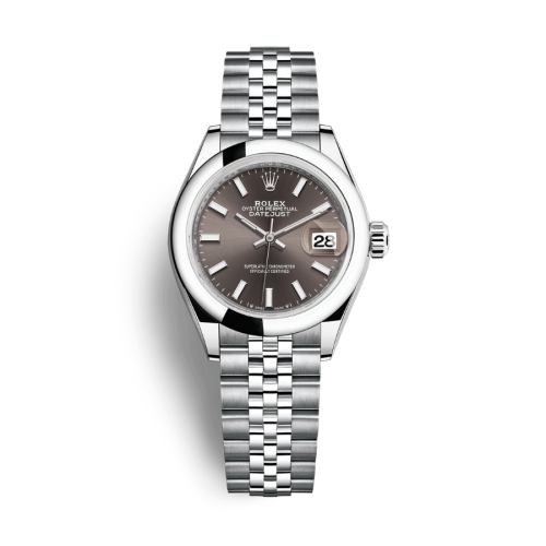 Đồng Hồ Rolex Lady-Datejust 28 279160-0009 Mặt Số Nâu Dây Đeo Jubilee Thép