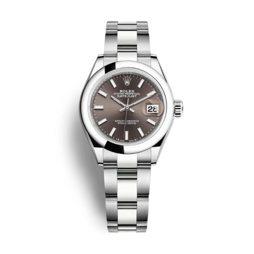Đồng Hồ Rolex Lady-Datejust 28 279160-0010 Mặt Số Nâu Dây Đeo Oyster Thép