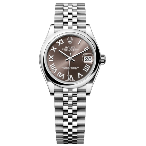 Đồng Hồ Rolex Lady-Datejust 28 279160-0011 Mặt Số Nâu Dây Đeo Jubilee Thép