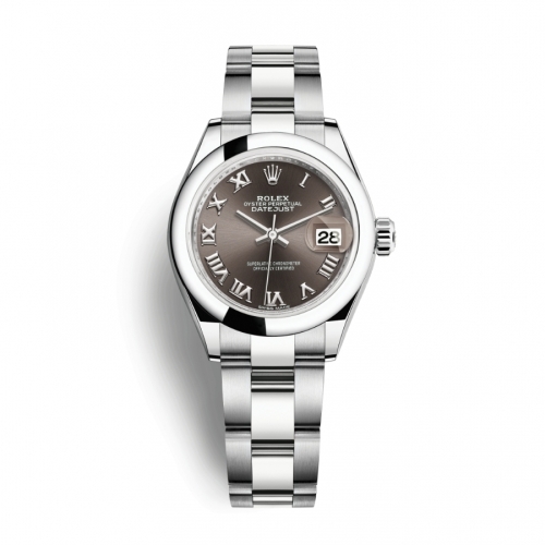 Đồng Hồ Rolex Lady-Datejust 28 279160-0012 Mặt Số Xám Đậm Dây Đeo Oyster Thép