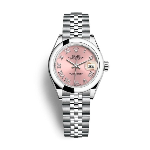 Đồng Hồ Rolex Lady-Datejust 28 279160-0013 Mặt Số Hồng Dây Đeo Jubilee Thép
