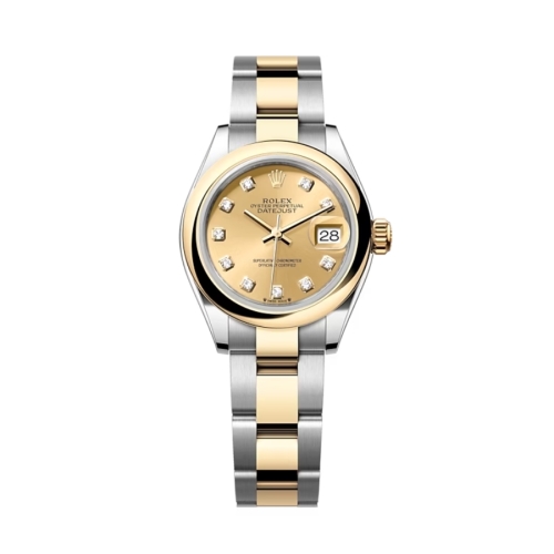 Đồng Hồ Rolex Lady-Datejust 28 279163-0012 Mặt Số Vàng Dây Đeo Oyster Vàng Vàng Thép