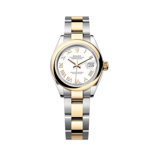 Đồng Hồ Rolex Lady-Datejust 28 279163-0024 Mặt Số Trắng Dây Đeo Oyster Vàng Vàng Thép