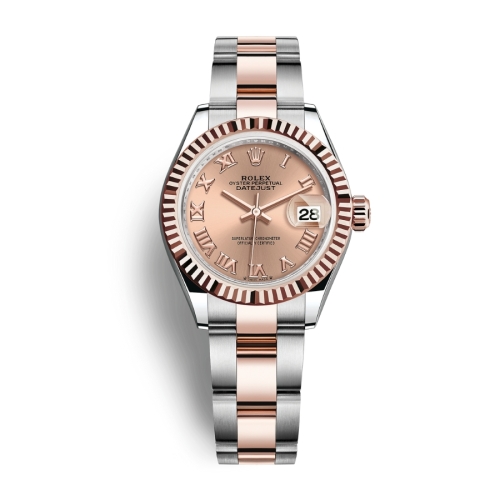 Đồng Hồ Rolex Lady-Datejust 28 279171-0026 Mặt Số Hoa Hồng Dây Đeo Oyster Vàng Hồng Thép