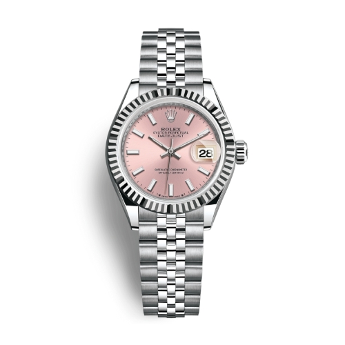 Đồng Hồ Rolex Lady-Datejust 28 279174-0001 Mặt Số Hồng Dây Đeo Jubilee Vàng Trắng