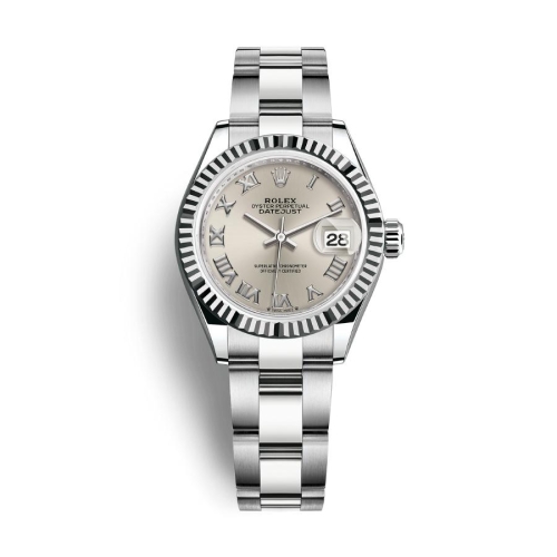 Đồng Hồ Rolex Lady-Datejust 28 279174-0008 Mặt Số Bạc Dây Đeo Oyster Thép