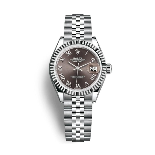 Đồng Hồ Rolex Lady-Datejust 28 279174-0013 Mặt Số Xám Đậm Dây Đeo Jubilee Thép