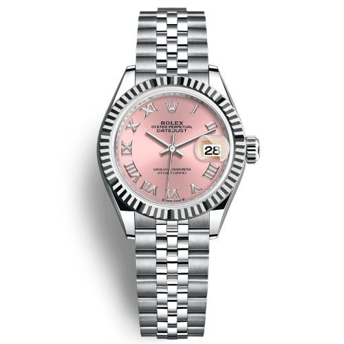 Đồng Hồ Rolex Lady-Datejust 28 279174-0017 Mặt Số Hồng Dây Đeo Jubilee Vàng Trắng