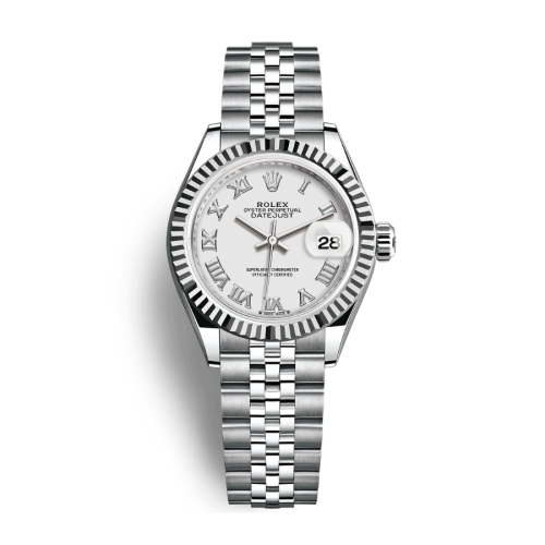 Đồng Hồ Rolex Lady-Datejust 28 279174-0019 Mặt Số Trắng Dây Đeo Jubilee Vàng Trắng Thép