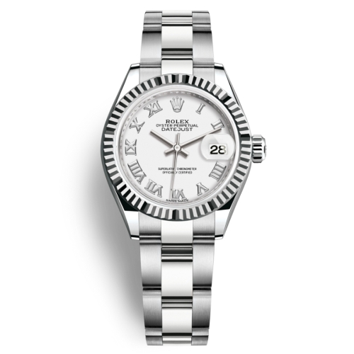 Đồng Hồ Rolex Lady-Datejust 28 279174-0020 Mặt Số Trắng Dây Đeo Oyster Vàng Trắng Thép