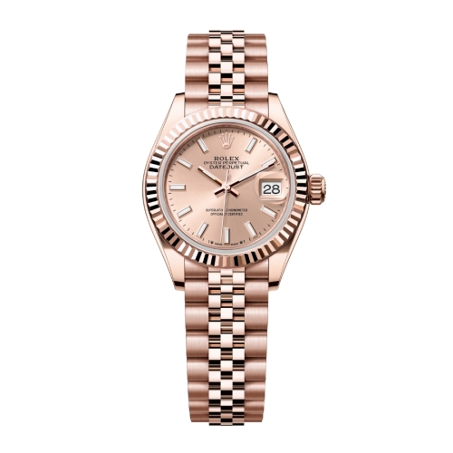 Đồng Hồ Rolex Lady-Datejust 28 279175-0026 Mặt Số Hoa Hồng Dây Đeo Jubilee Vàng Hồng