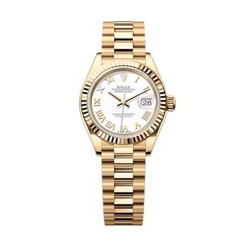 Đồng Hồ Rolex Lady-Datejust 28 279178-0029 Mặt Số Trắng Dây Đeo President Vàng Vàng