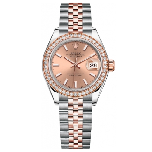 Đồng Hồ Rolex Lady-Datejust 28 279381RBR-0023 Mặt Số Hoa Hồng Dây Đeo Jubilee Thép Vàng Hồng