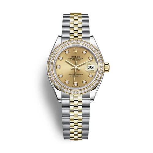 Đồng Hồ Rolex Lady-Datejust 28 279383RBR-0001 Mặt Số Vàng Dây Đeo Jubilee Thép Vàng Vàng